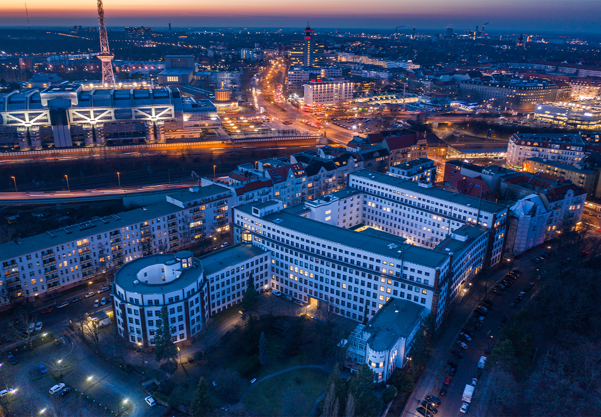 1 DER Oberpostdirektion Dernburgstraße Visualisierung Luftaufnahme